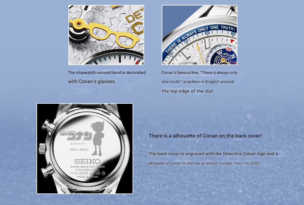 Detective Conan x SEIKO Chronograph Watch with Acrylic Display Stand Limited Edition - The Japanese Factory