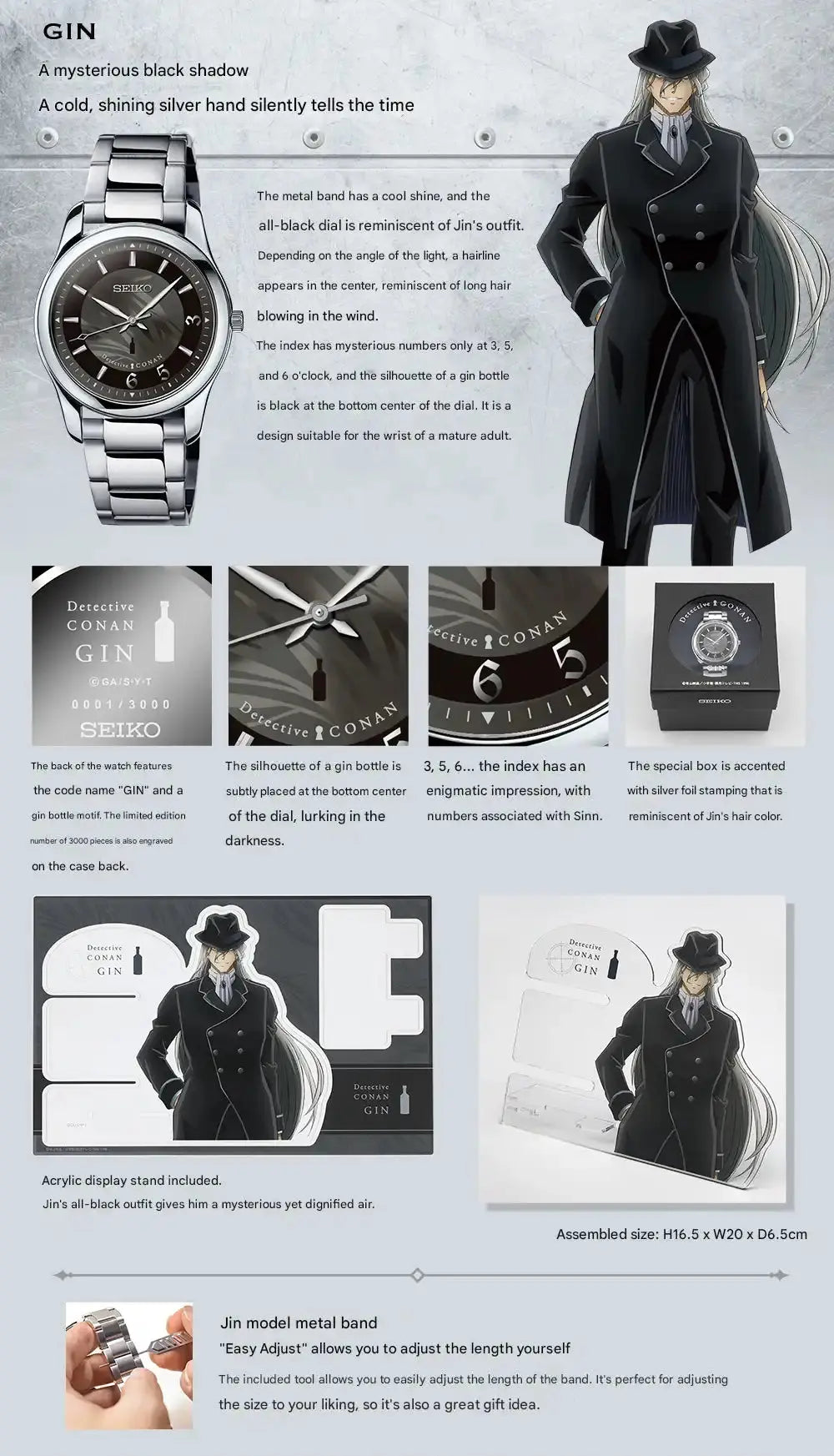 Detective Conan x Seiko Official Anime Collaboration Wristwatch with Acrylic Display Stand Limited Edition - The Japanese Factory