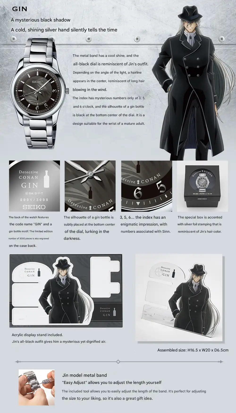 Detective Conan x Seiko Official Anime Collaboration Wristwatch with Acrylic Display Stand Limited Edition - The Japanese Factory