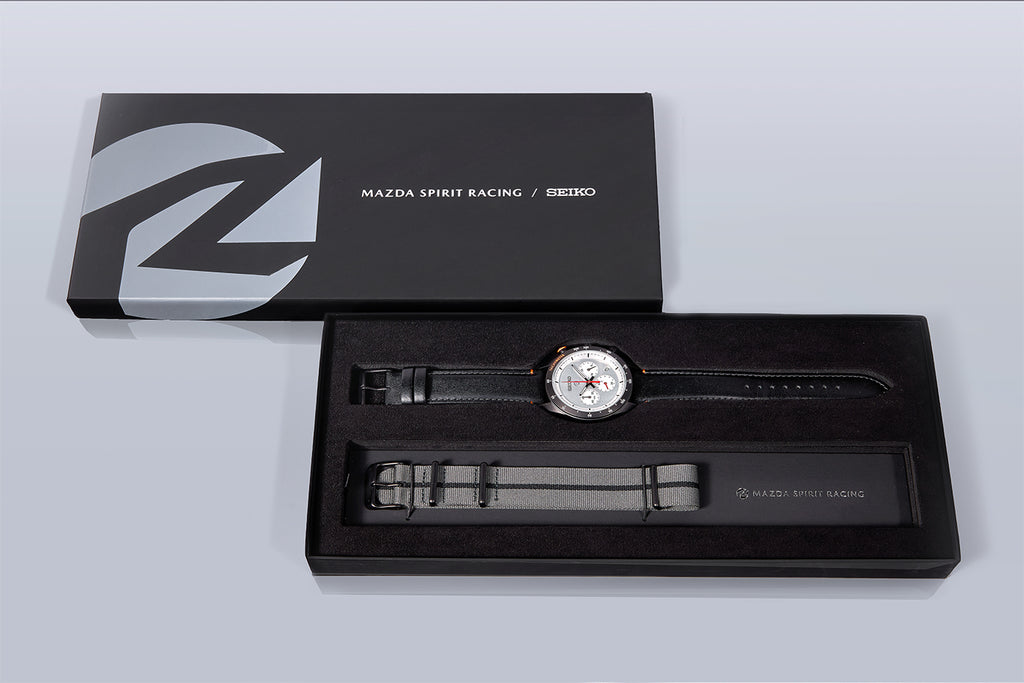 Mazda Spirit Racing x Seiko Chronograph Watch Silver Face BF9679Y1 Limited Edition Japanese Wristwatch