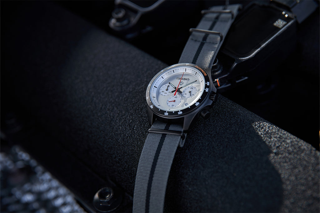 Mazda Spirit Racing x Seiko Chronograph Watch Silver Face BF9679Y1 Limited Edition Japanese Wristwatch