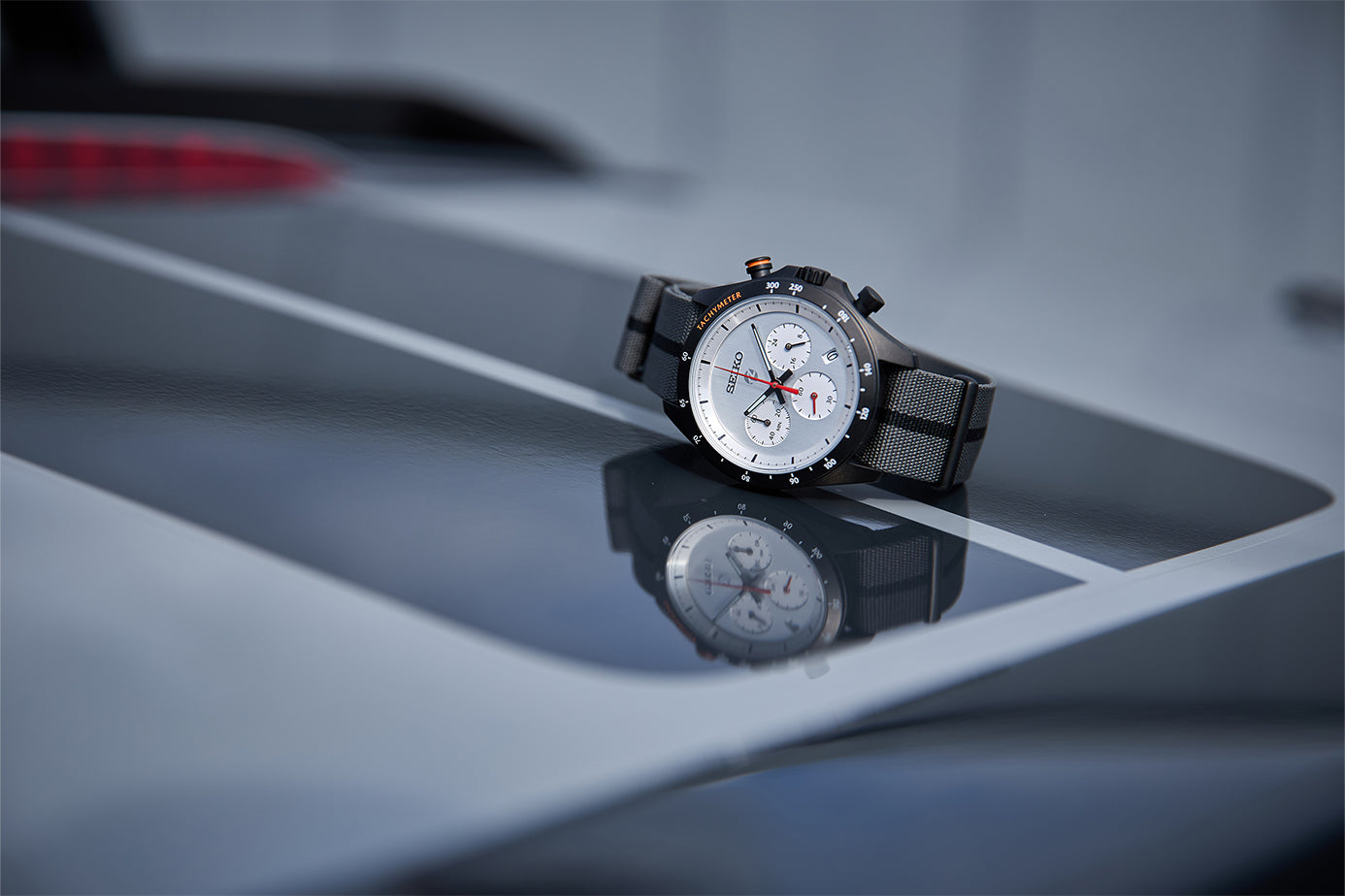 Mazda Spirit Racing x Seiko Chronograph Watch Silver Face BF9679Y1 Limited Edition Japanese Wristwatch
