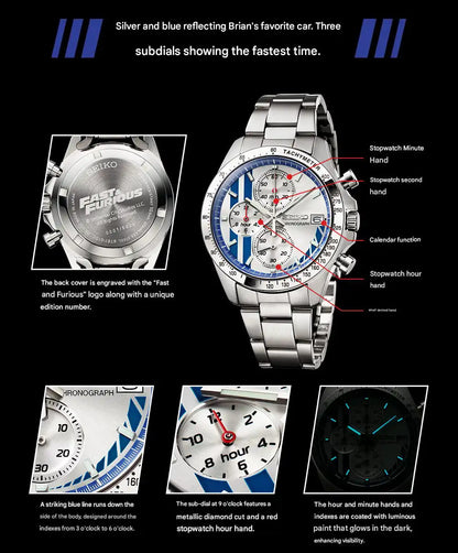 Fast & Furious Brian Model x Seiko Collaboration Wristwatch Limited Edition - The Japanese Factory