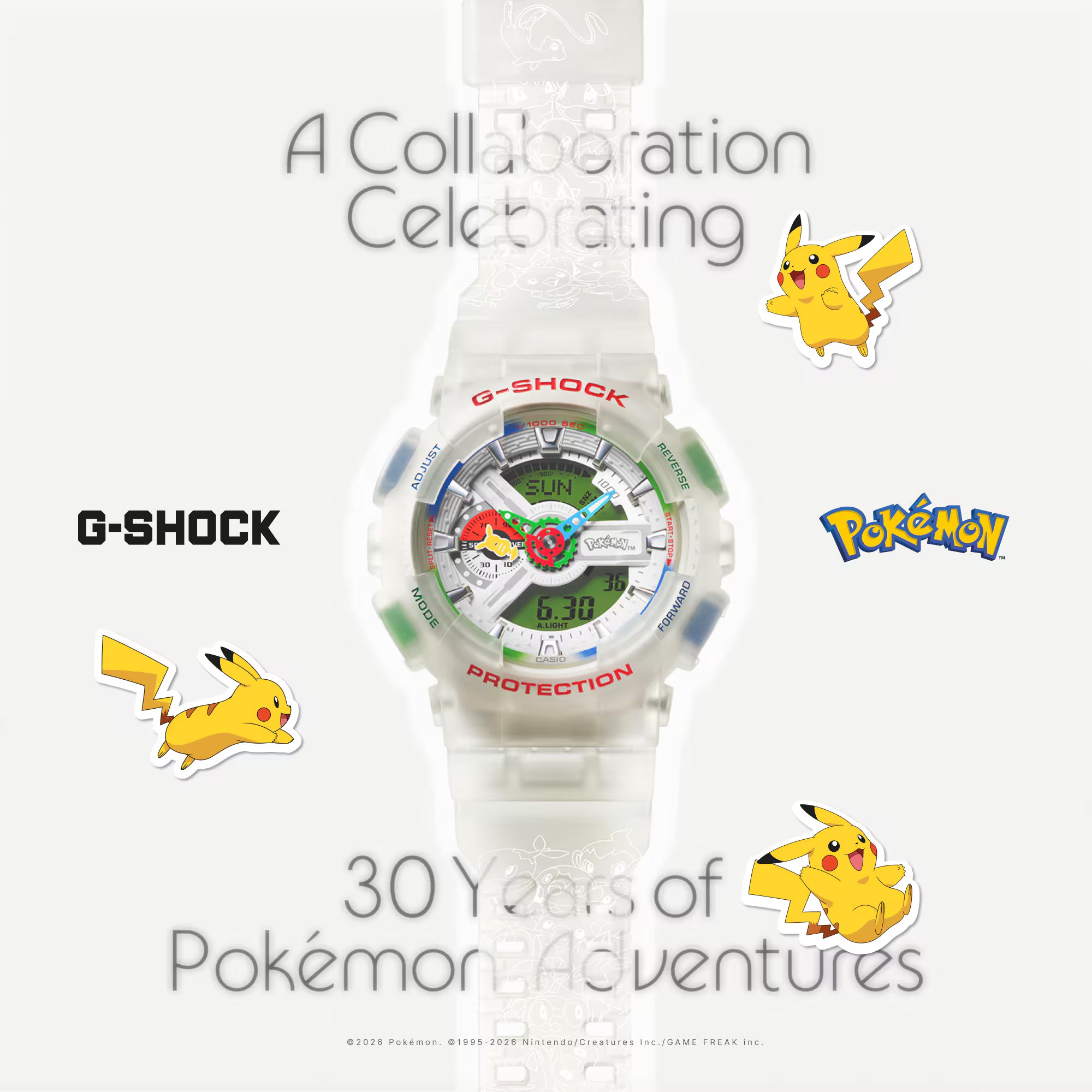 Casio G-SHOCK x Pokémon 30th Anniversary GA-110PKM-7A Limited Edition Wristwatch - The Japanese Factory