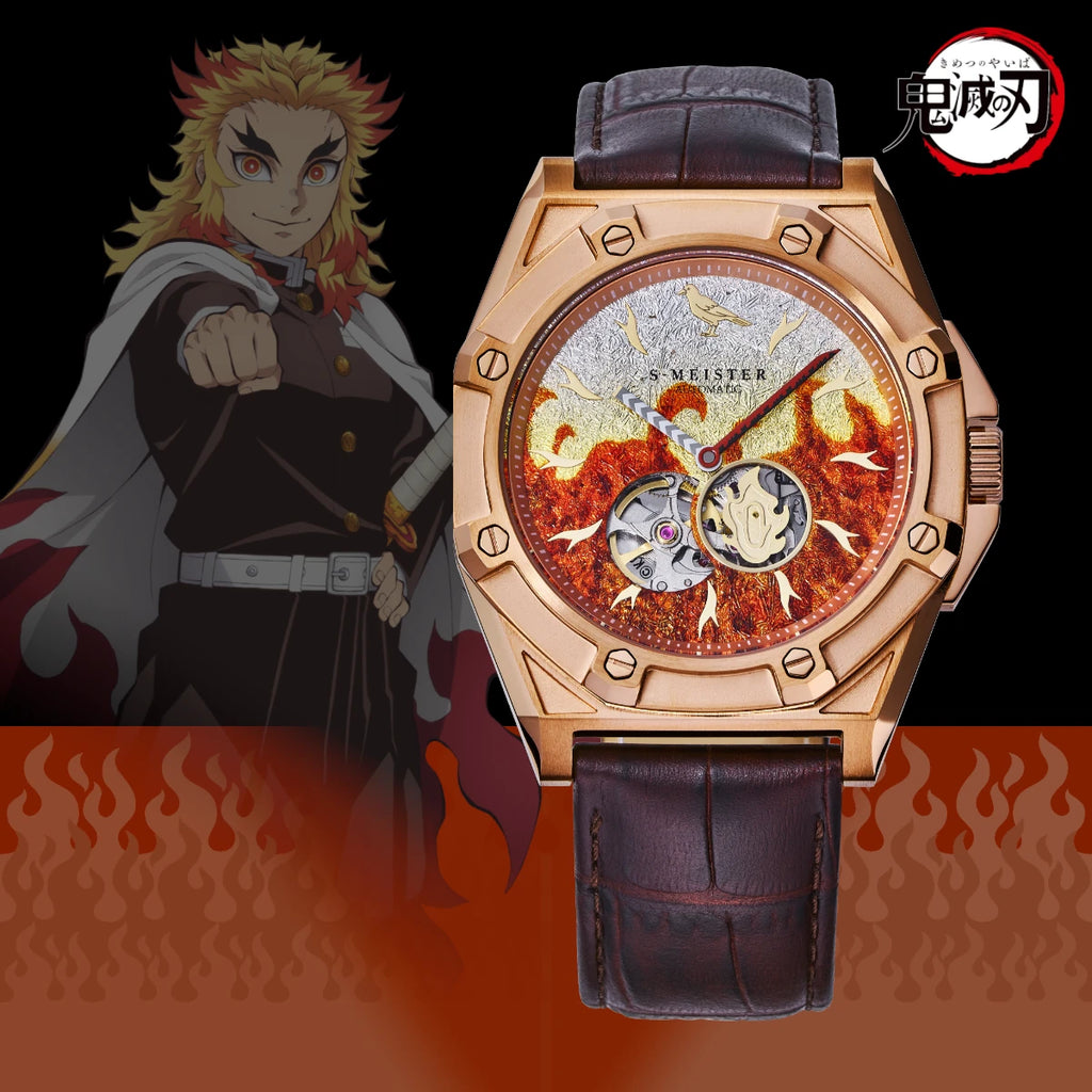GARRACK Demon Slayer: Kimetsu no Yaiba x S-MEISTER Kyojuro Rengoku Model 2 SMS-43-KY-RK Anime Collaboration Watch - The Japanese Factory