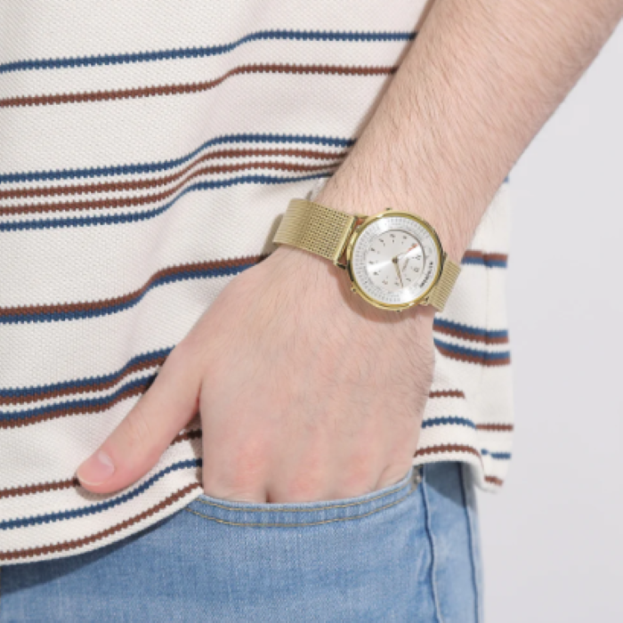 Seiko Metronome Watch Standard Line Full Metal Mesh (Gold) SMW008A