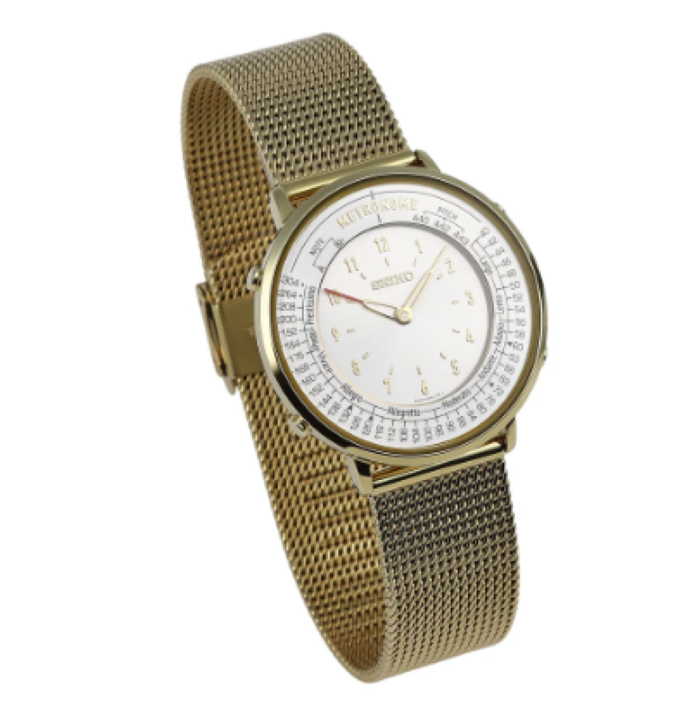 Seiko Metronome Watch Standard Line Full Metal Mesh (Gold) SMW008A