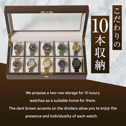 Handmade Wooden Watch Box for 10 Watches Made in Japan - The Japanese Factory