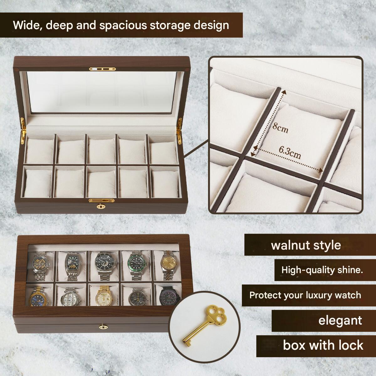 Handmade Wooden Watch Box for 10 Watches Made in Japan - The Japanese Factory