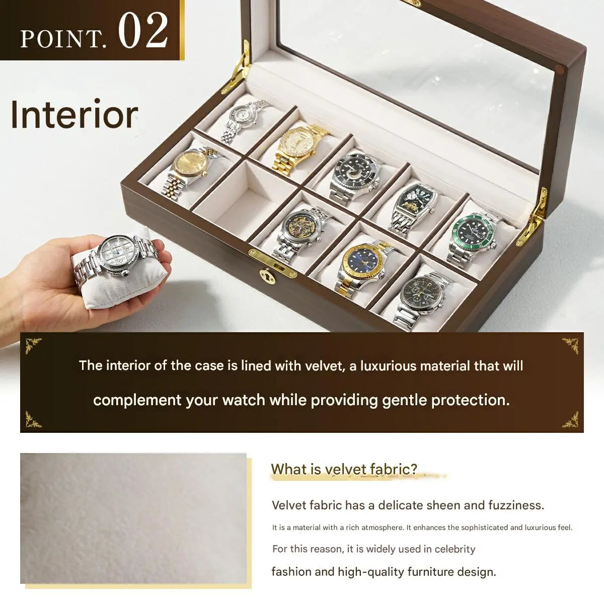 Handmade Wooden Watch Box for 10 Watches Made in Japan - The Japanese Factory