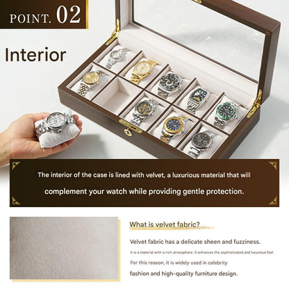 Handmade Wooden Watch Box for 10 Watches Made in Japan - The Japanese Factory