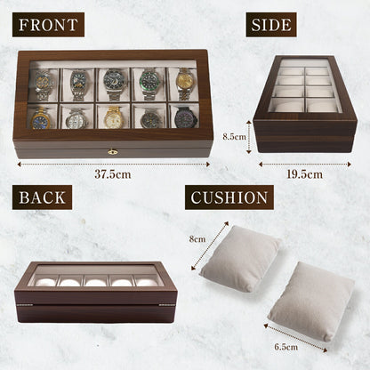 Handmade Wooden Watch Box for 10 Watches Made in Japan - The Japanese Factory