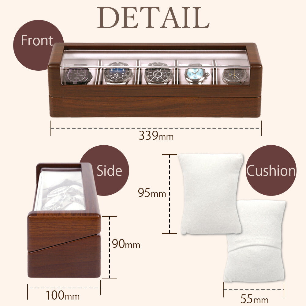 Handmade Wooden Watch Box for 5 Watches Made in Japan - The Japanese Factory