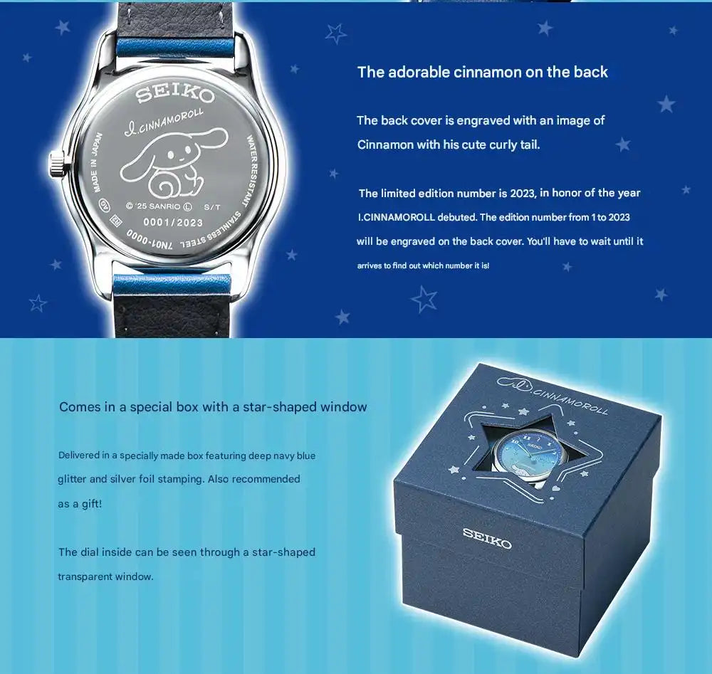 I.Cinnamoroll x Seiko Collaboration Watch Limited Edition Made in Japan - The Japanese Factory