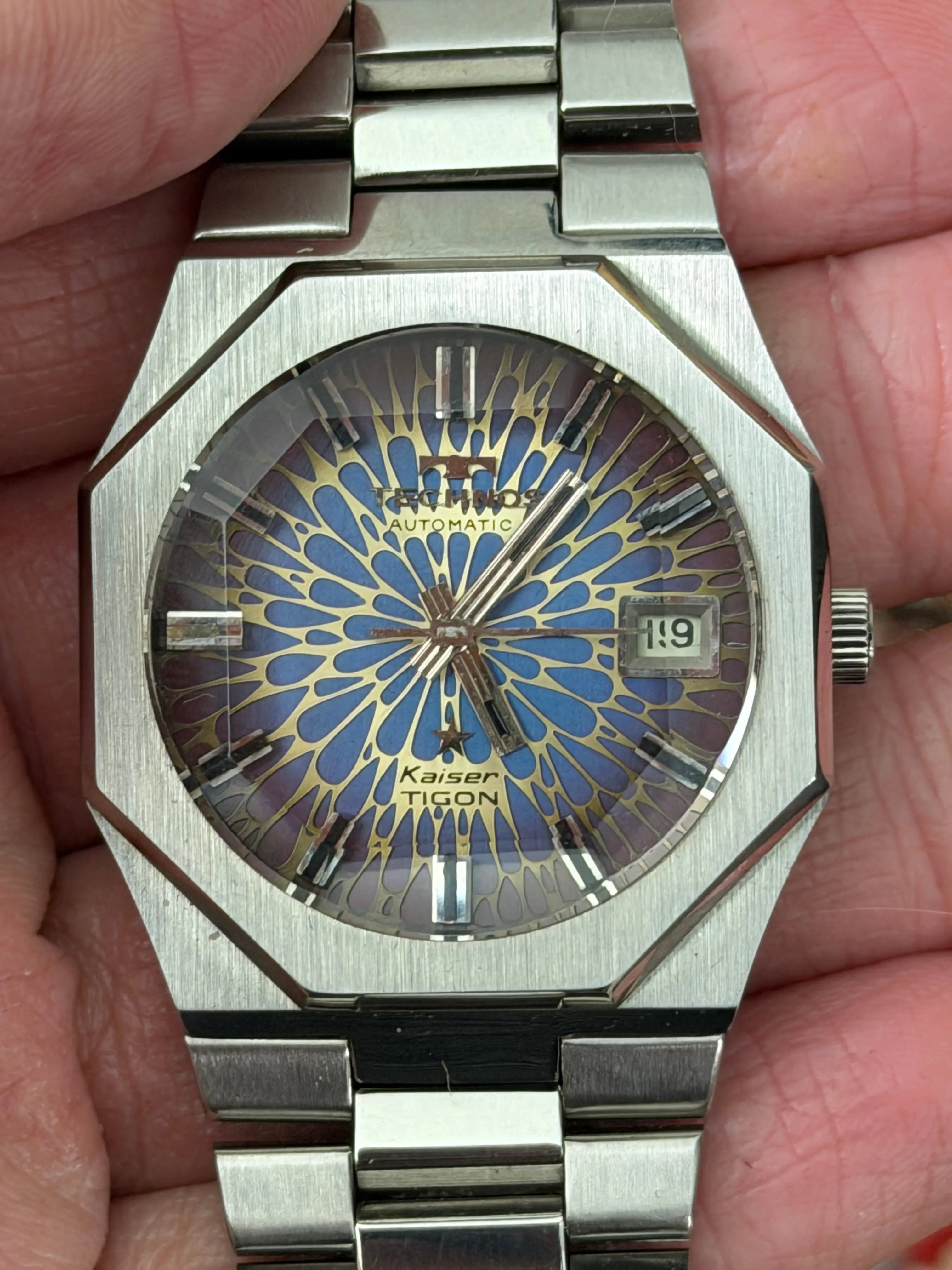 TECHNOS テクノス Kaiser TIGON Technos Kaiser Tigon Blue Dial - The Japanese Factory