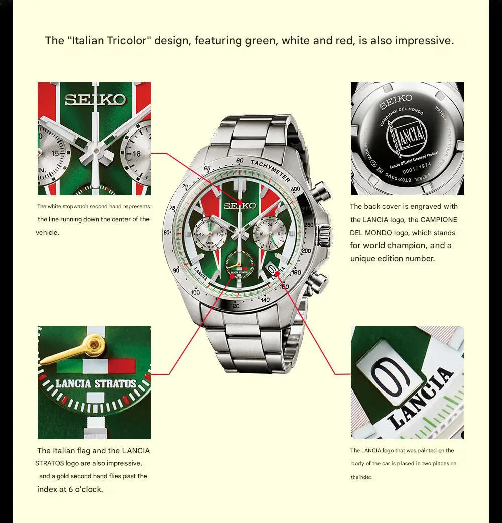Lancia Stratos 50th Anniversary Seiko Collaboration Watch Limited Edition - The Japanese Factory