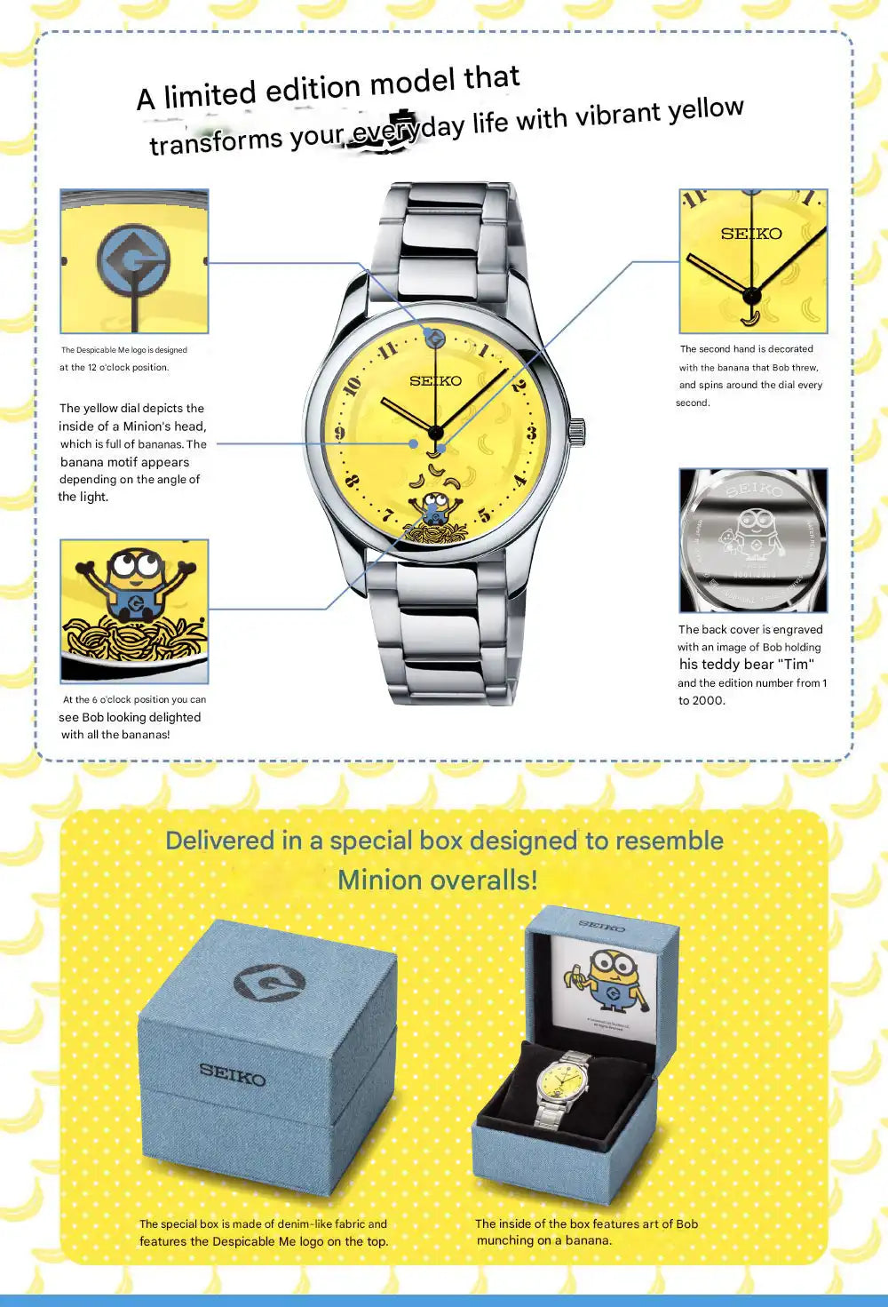 Minions Despicable Me 3 x Seiko Anime Collaboration Wristwatch Limited Edition - The Japanese Factory
