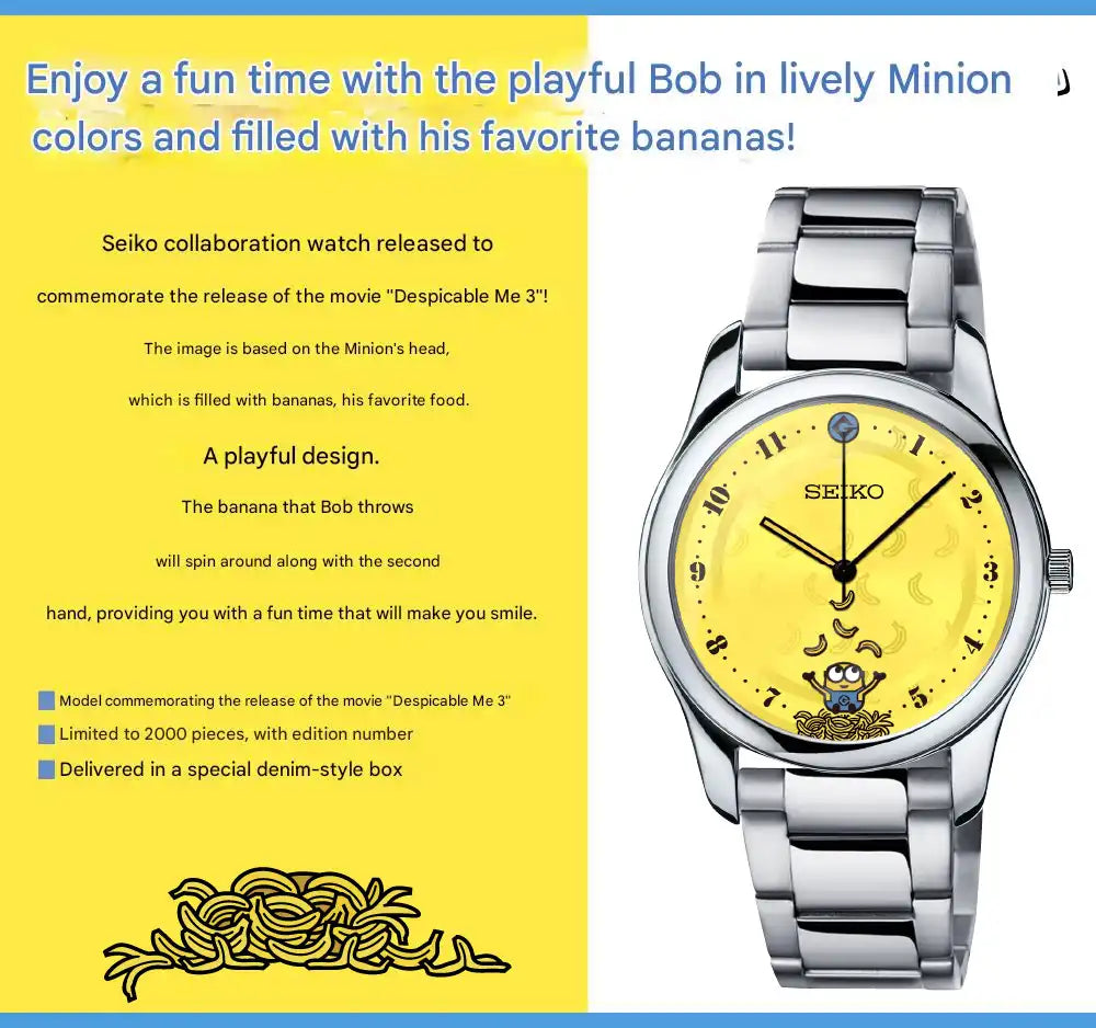 Minions Despicable Me 3 x Seiko Anime Collaboration Wristwatch Limited Edition - The Japanese Factory