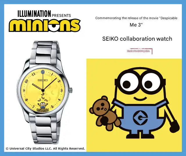 Minions Despicable Me 3 x Seiko Anime Collaboration Wristwatch Limited Edition - The Japanese Factory