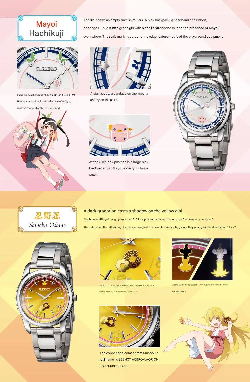 Monogatari Series x Seiko Official Anime Collaboration Watch Limited Edition with Acrylic Stand - The Japanese Factory