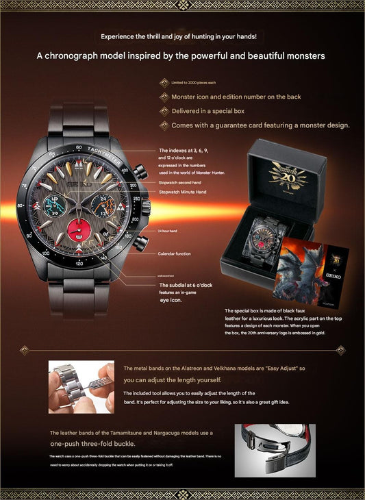 Monster Hunter x Seiko 20th Anniversary Collaboration Watch Limited Edition - The Japanese Factory