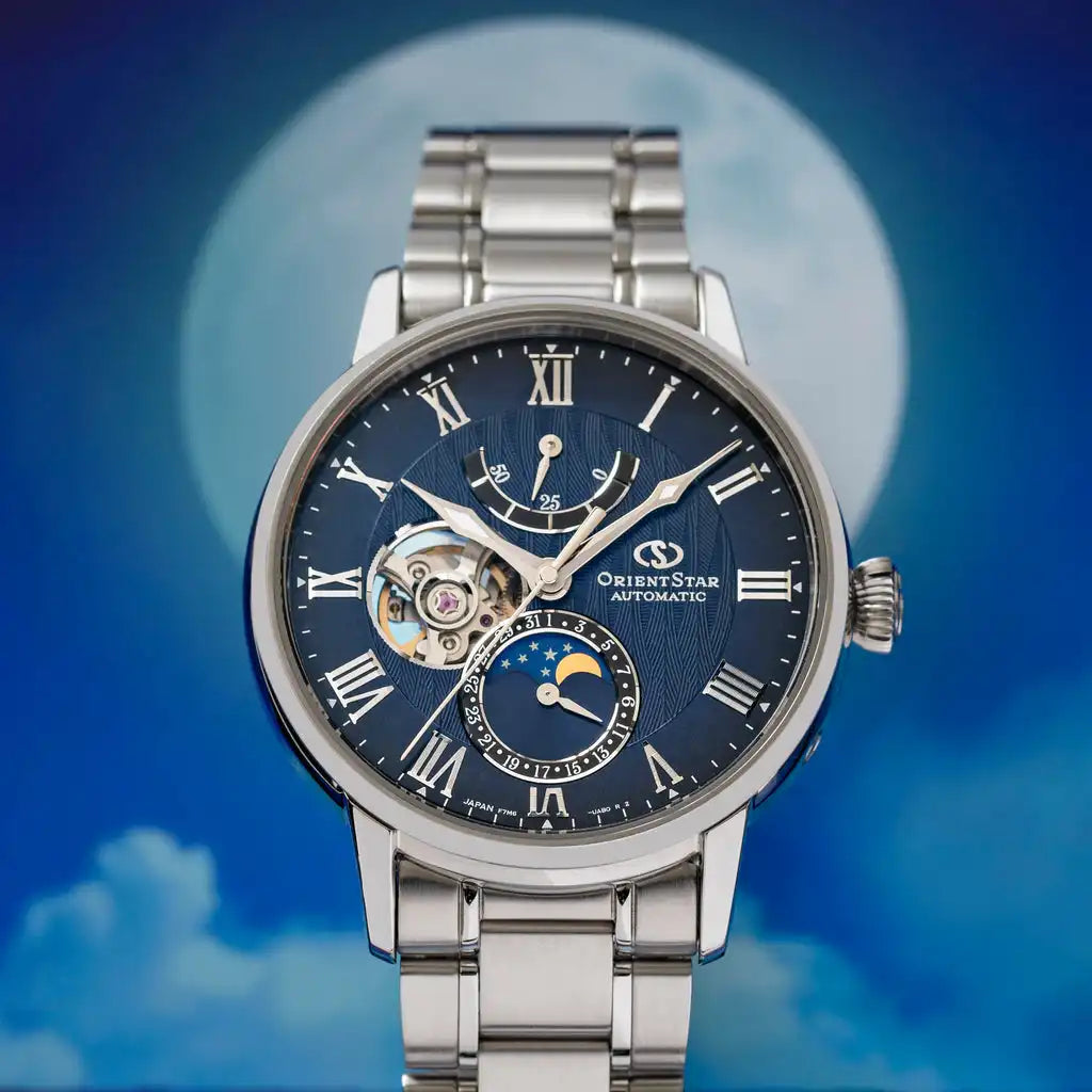 Orient Star Classic M45 F7 Mechanical Moon Phase RK-AY0103L Automatic Men's Wristwatch - The Japanese Factory