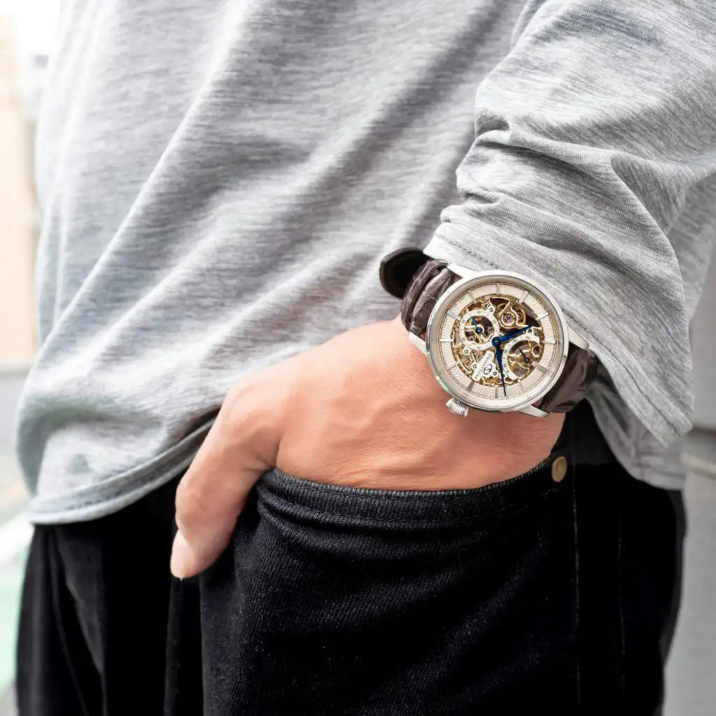 Orient Star Classic M45 F8 Skeleton Hand Winding RK-AZ0001S Automatic Men's Wristwatch - The Japanese Factory
