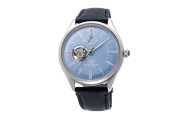 Orient Star Open Heart Light Blue RE-AT0203L Men's Wristwatch - The Japanese Factory