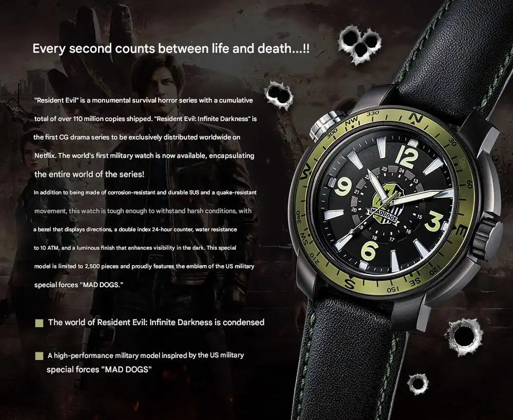 Resident Evil: Infinite Darkness MAD DOGS US Special Forces Military Watch - The Japanese Factory