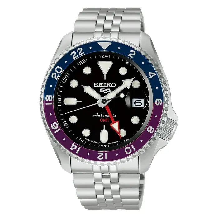 Seiko 5 Sports SKX Series GMT SBSC021 Automatic Black Dial Wristwatch