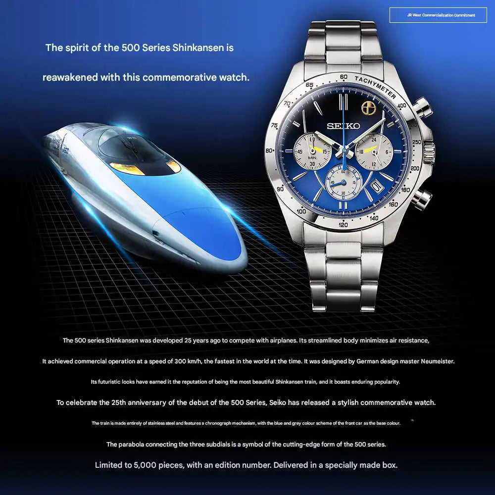 Seiko 500 Series Kodama Shinkansen 25th Anniversary Wristwatch Limited Edition