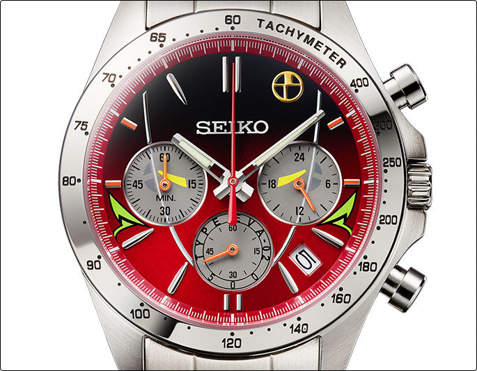 Seiko 500 TYPE EVA-02 Neon Genesis Evangelion 30th Anniversary x Shinkalion 10th Anniversary Shinkansen Watch Limited Edition - The Japanese Factory