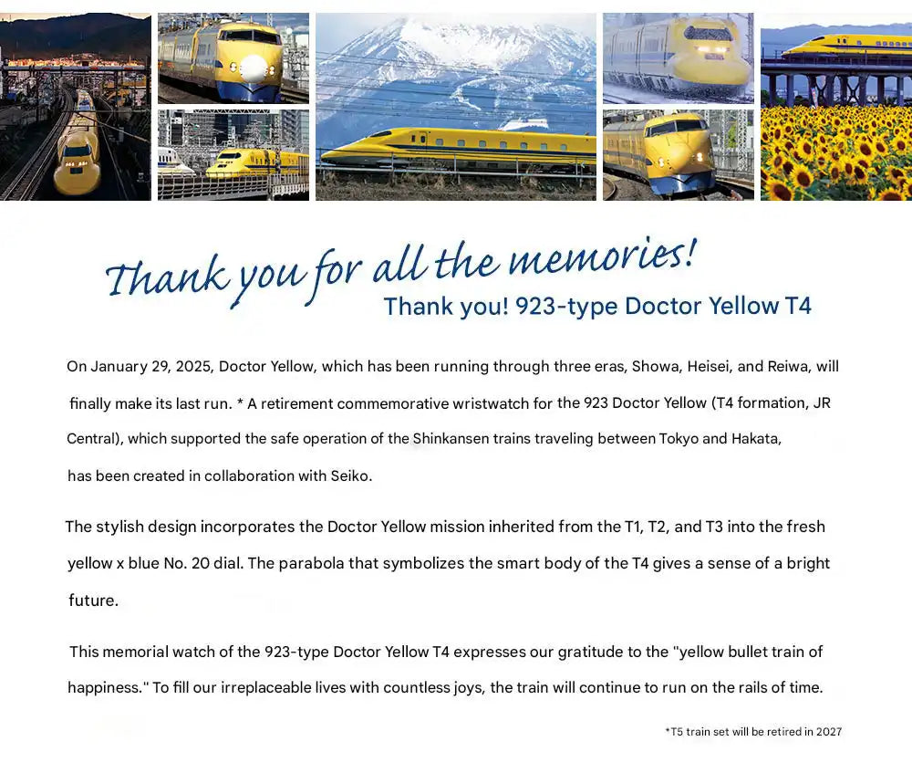 Seiko Class 923 Doctor Yellow T4 Shinkansen Retirement Commemorative Memorial Wristwatch Limited Edition - The Japanese Factory