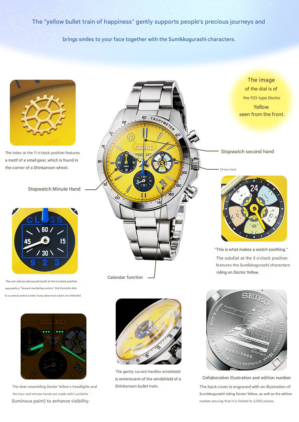 Seiko Sumikko Gurashi™ x Class 923 Dr. Yellow Shinkansen Collaboration Watch Limited Edition - The Japanese Factory
