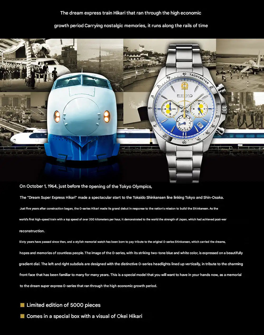 Seiko x Dream Super Express Shinkansen 0 Series Hikari Wristwatch Limited Edition - The Japanese Factory