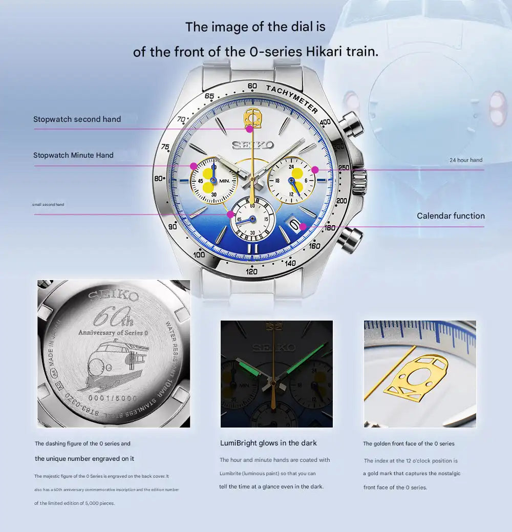 Seiko x Dream Super Express Shinkansen 0 Series Hikari Wristwatch Limited Edition - The Japanese Factory