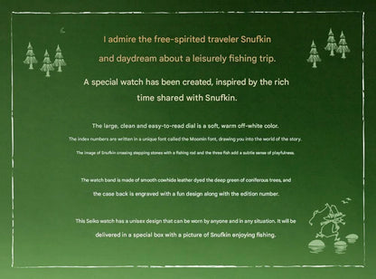 Seiko x MOOMIN Snufkin Fisherman's Time Limited Edition Official Licensed Wristwatch - The Japanese Factory