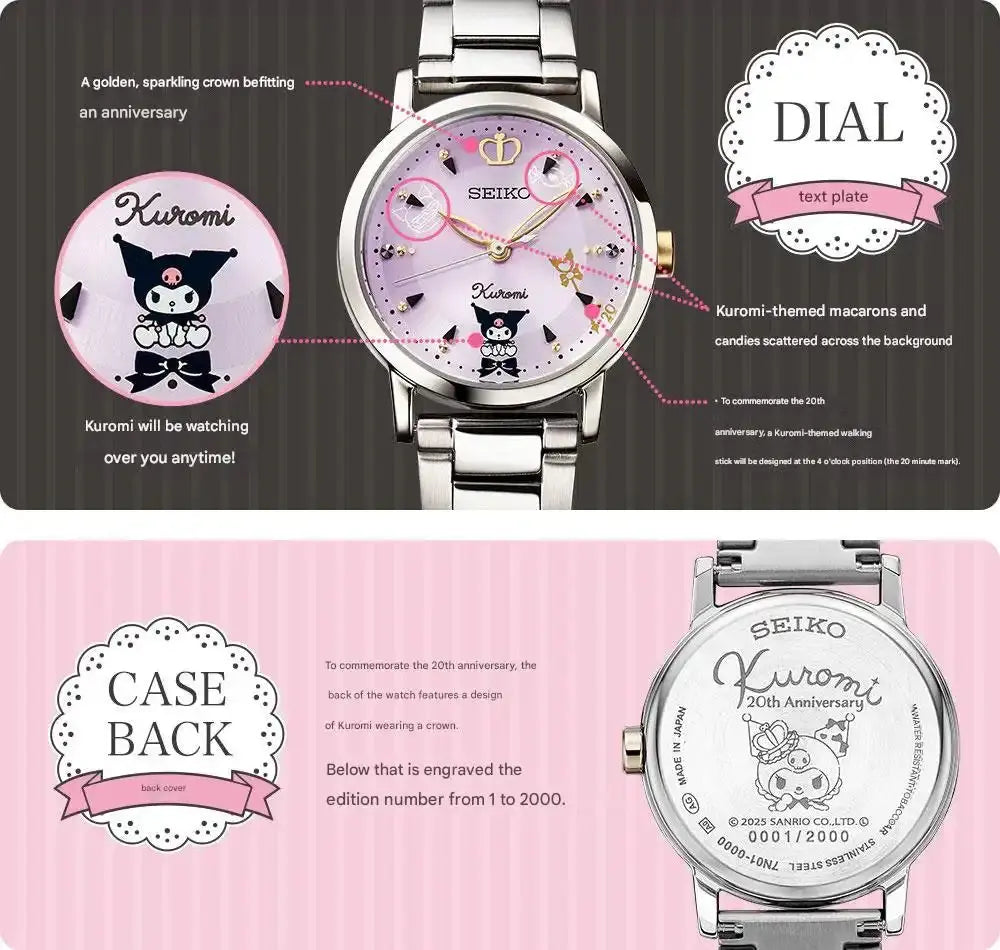 Seiko x Sanrio Kuromi 20th Anniversary Collaboration Watch Limited Seiko x Sanrio Kuromi 20th Anniversary Collaboration Watch Limited