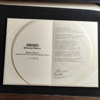 Seiko Spring Drive certificate of limited production in a black frame