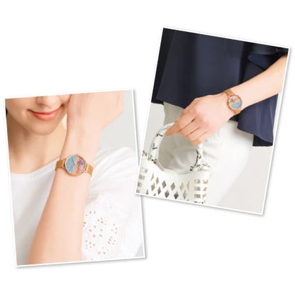 Snoopy Happy Sunset Beach Diamond-studded Sparkling Gradient Wristwatch - The Japanese Factory