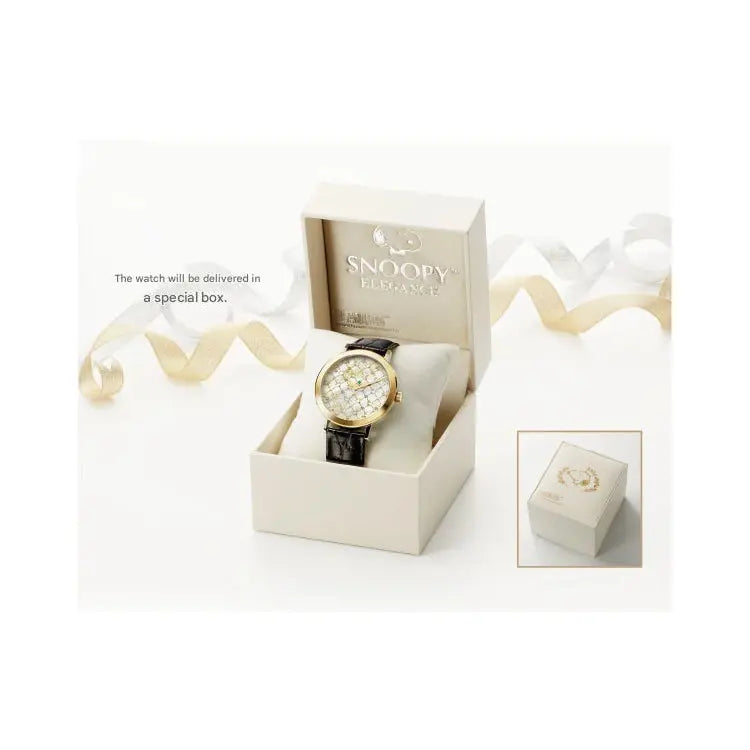 Snoopy Happy ♪ Monogram Official Wristwatch with Diamonds IEI