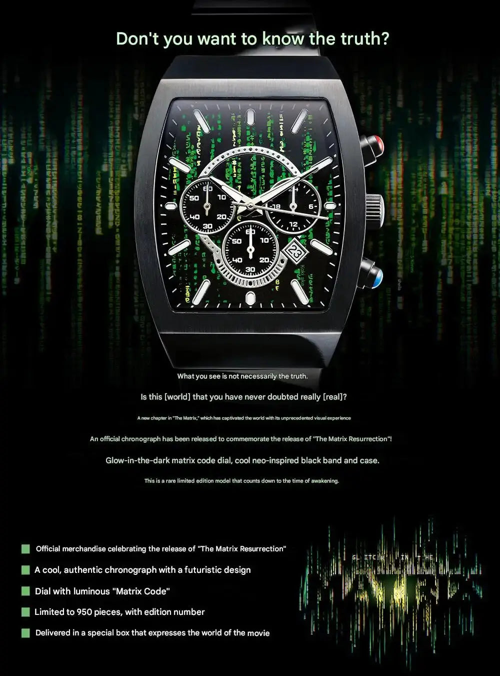 The Matrix Resurrections Awakening Chronograph Limited Edition Watch ...