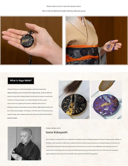 Touken Ranbu -ONLINE- Kanazawa Kaga Makie Traditional Japanese Lacquerware Pocket Watch
