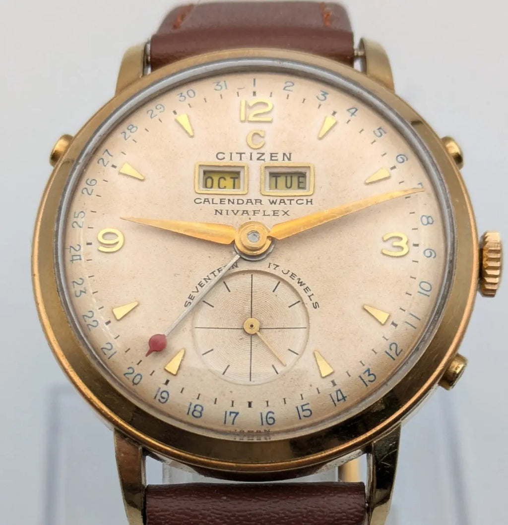 Vintage Citizen Triple Calendar Watch Nivaflex - The Japanese Factory
