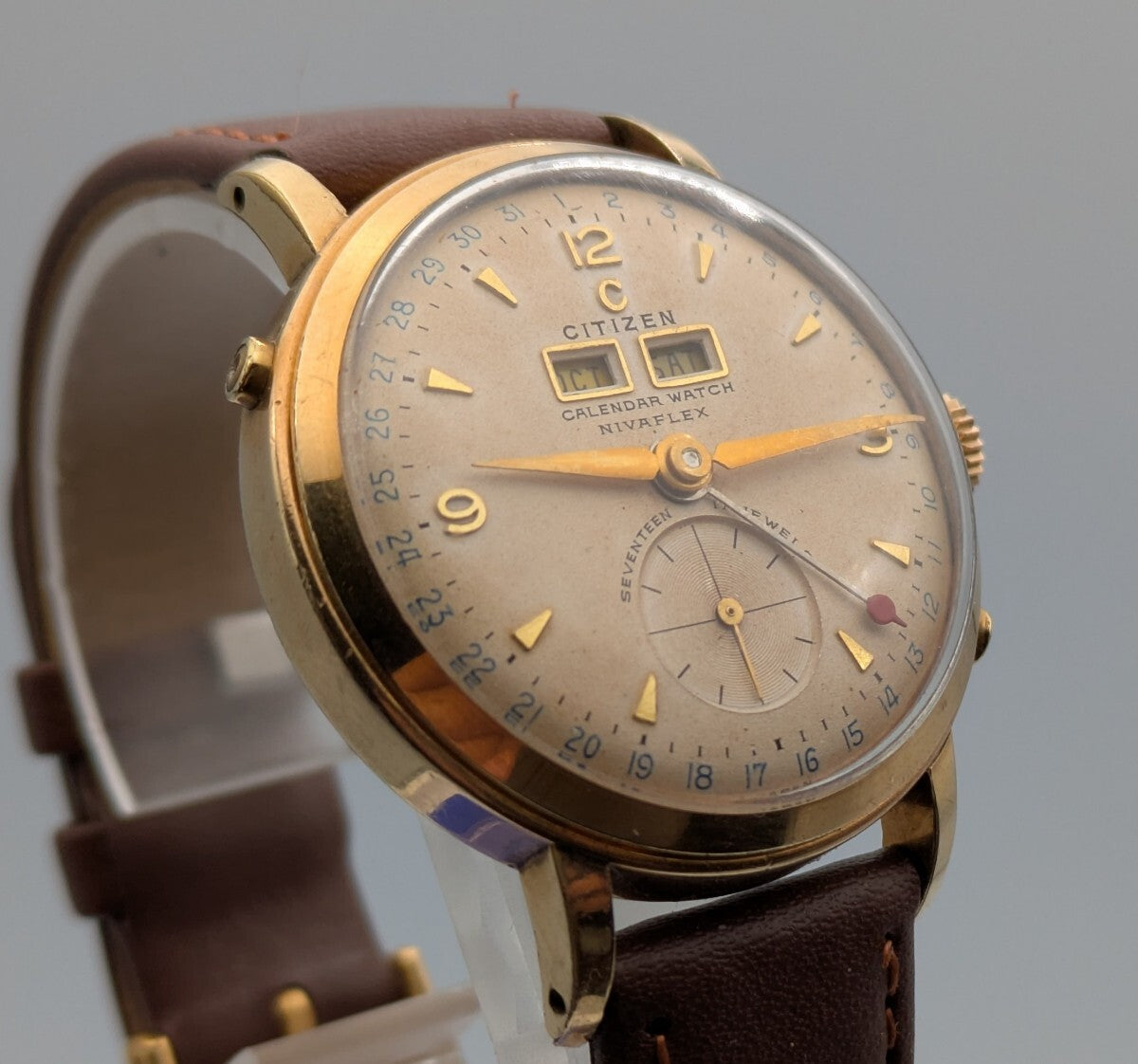 Vintage Citizen Triple Calendar Watch Nivaflex - The Japanese Factory
