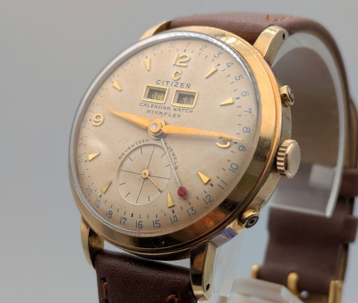 Vintage Citizen Triple Calendar Watch Nivaflex - The Japanese Factory