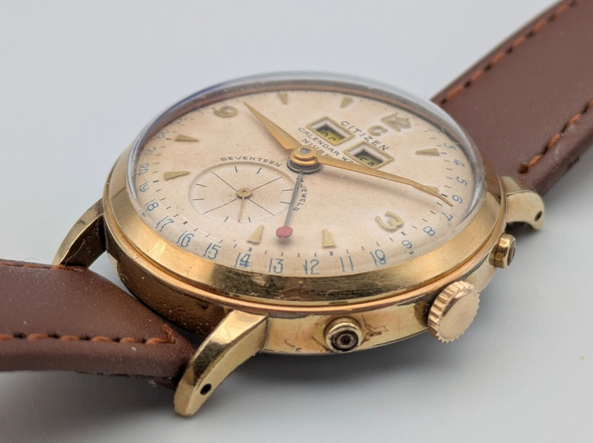 Vintage Citizen Triple Calendar Watch Nivaflex - The Japanese Factory