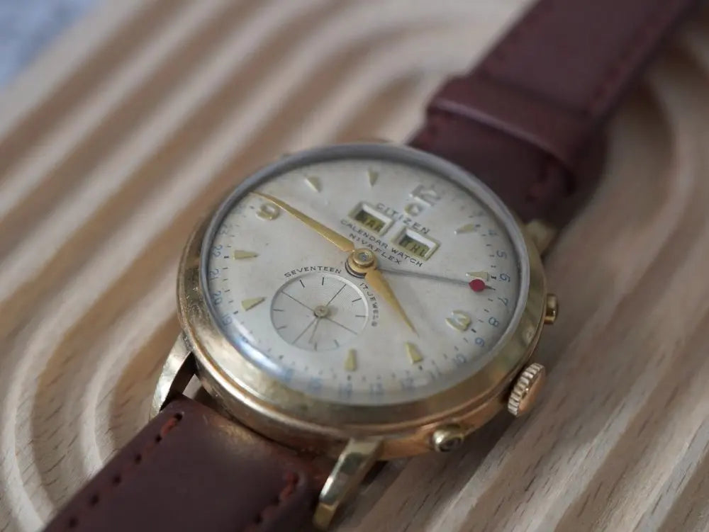 Vintage Citizen Triple Calendar Watch Nivaflex - The Japanese Factory