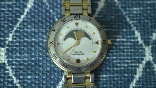 Vintage Seiko Presage Moon Phase 7434-6030 Men's Wristwatch - The Japanese Factory