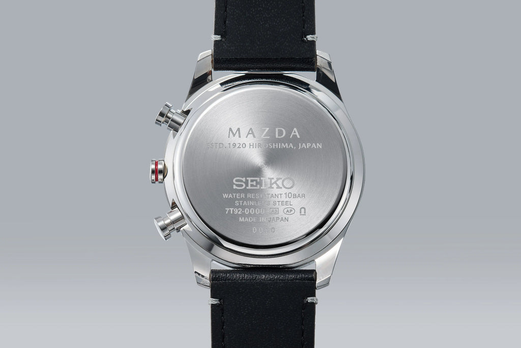 MAZDA x Seiko Chronograph Wristwatch BF9504 Grey Dial Curve Hardlex